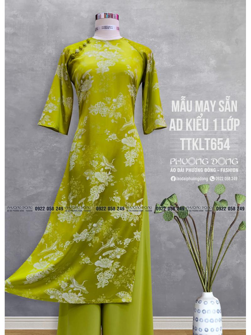 Áo Dài Phom Trẻ Gấm Lụa Phom Suông TTKLT654